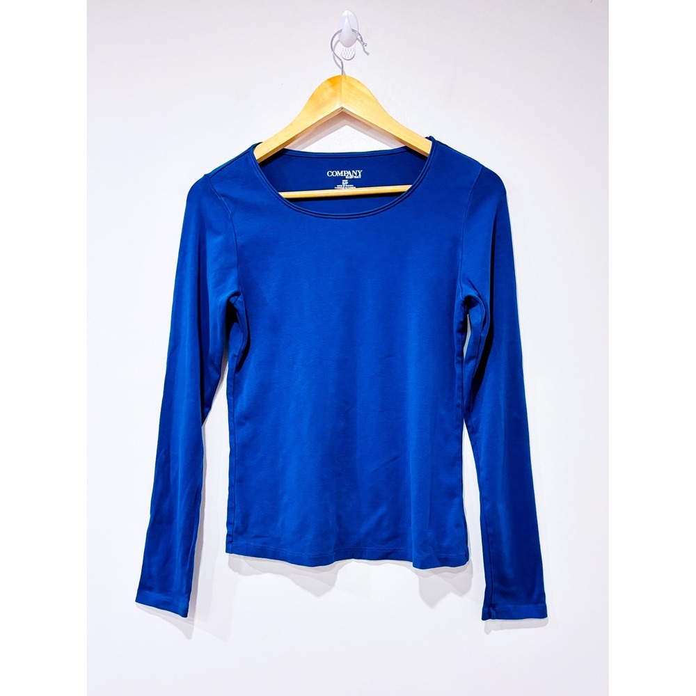 ELLEN TRACY Teal long sleeve top | Minimal soft basic | Small
